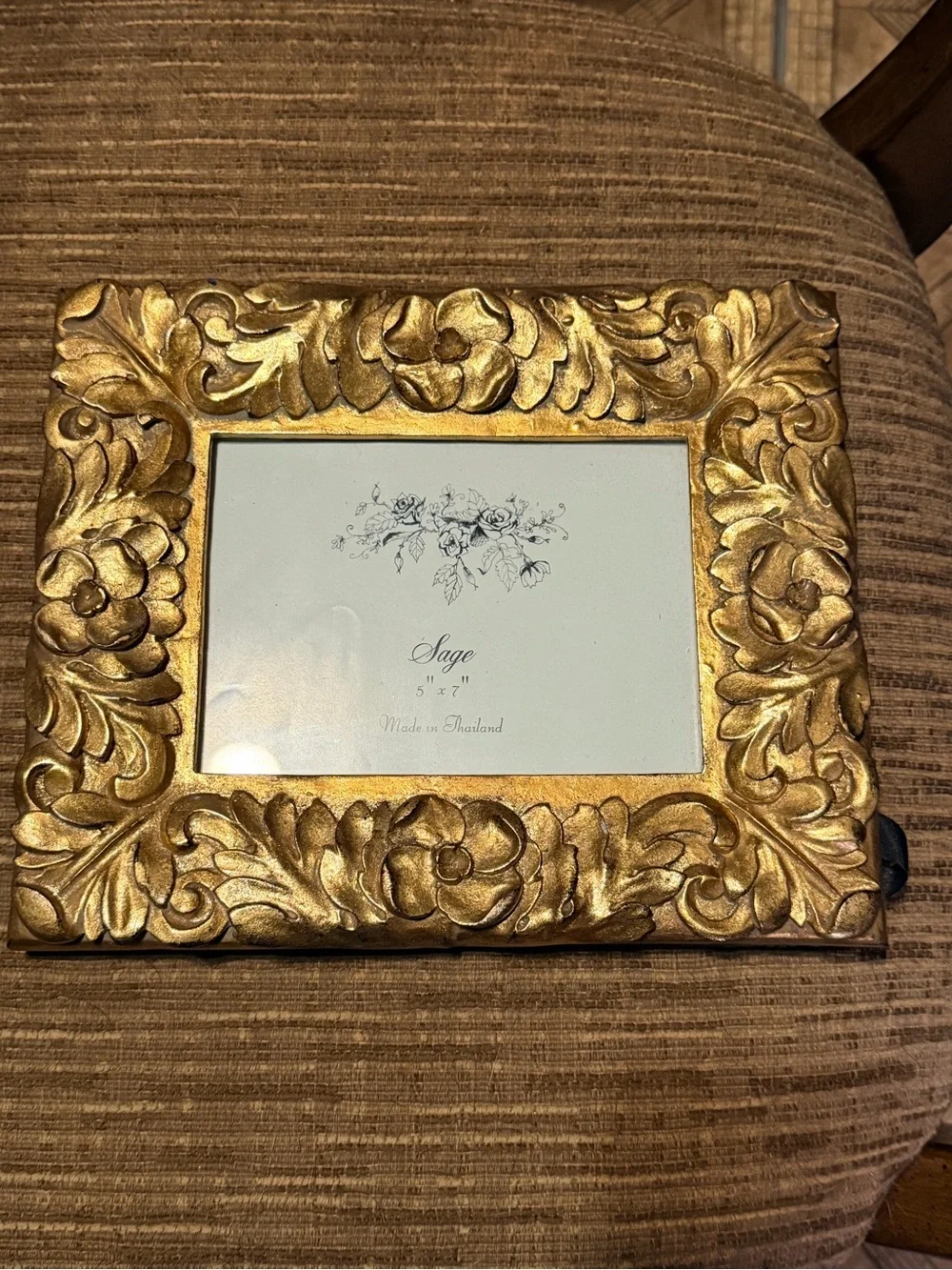 Gold Floral Picture Frame 5x7 Ornate Baroque Style Cottage Chic Decor